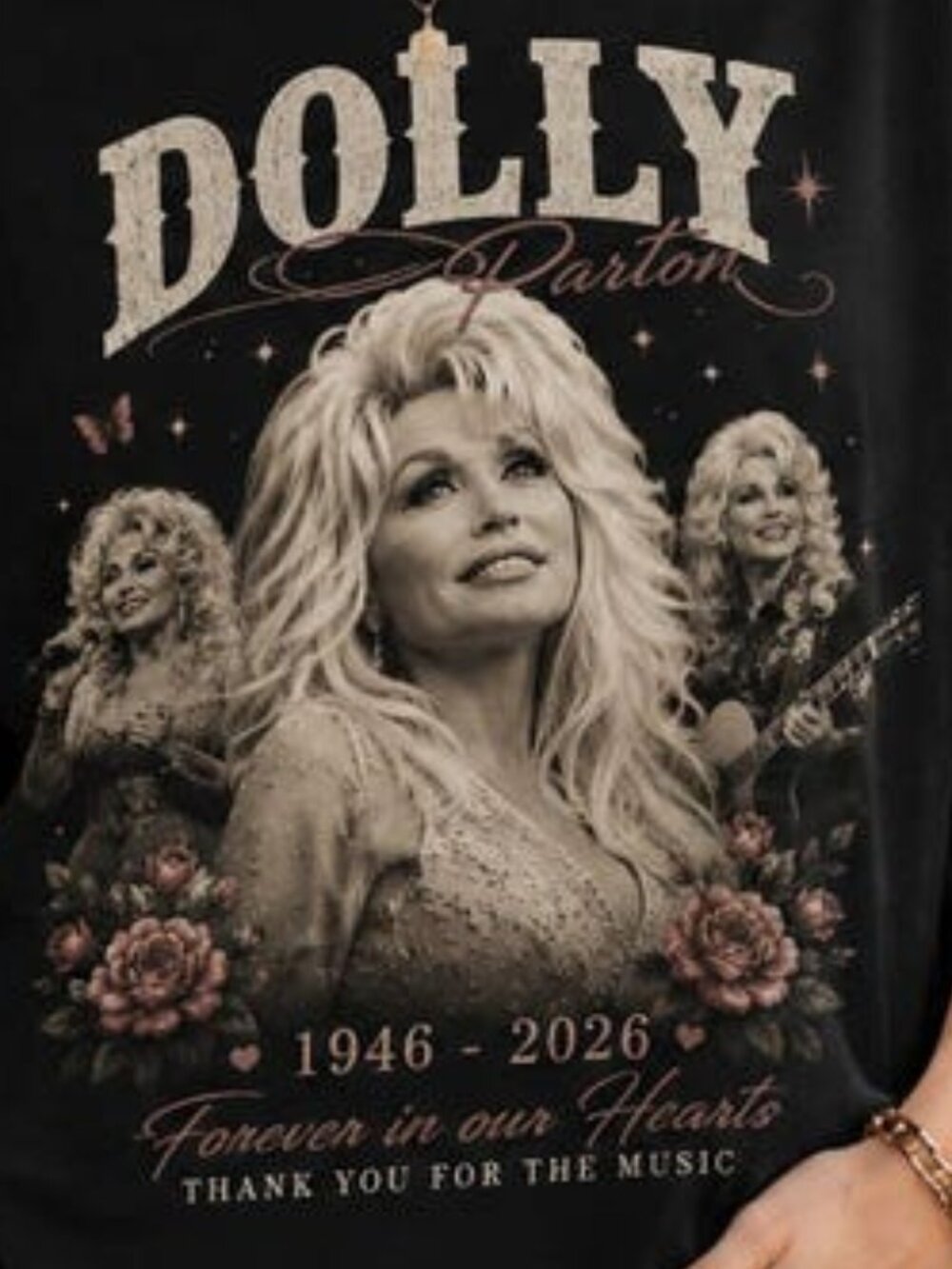 Dolly Parton Memorial Shirt 1946-2026, Forever in Our Hearts Tee - Picture 2 of 4
